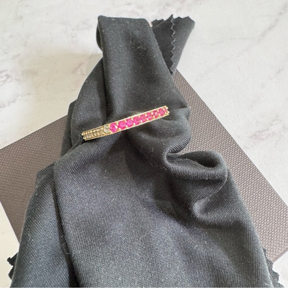 Alexa Leigh Undecided Think Twice Ring 14k Y Gold CZ Ruby Citrine Blue Topaz - Picture 9 of 14